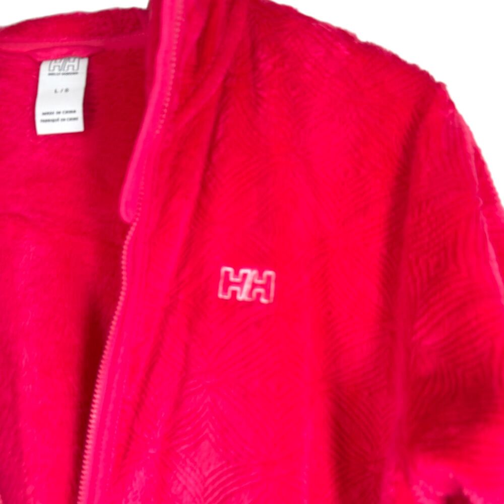 💐 Helly Hansen L Pink Fleece Jacket Full Zipper Hoodie Pockets Womens Fit - Picture 3 of 9